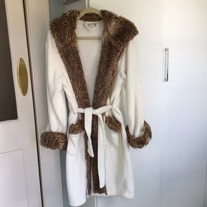 Cozy fleece hooded robe